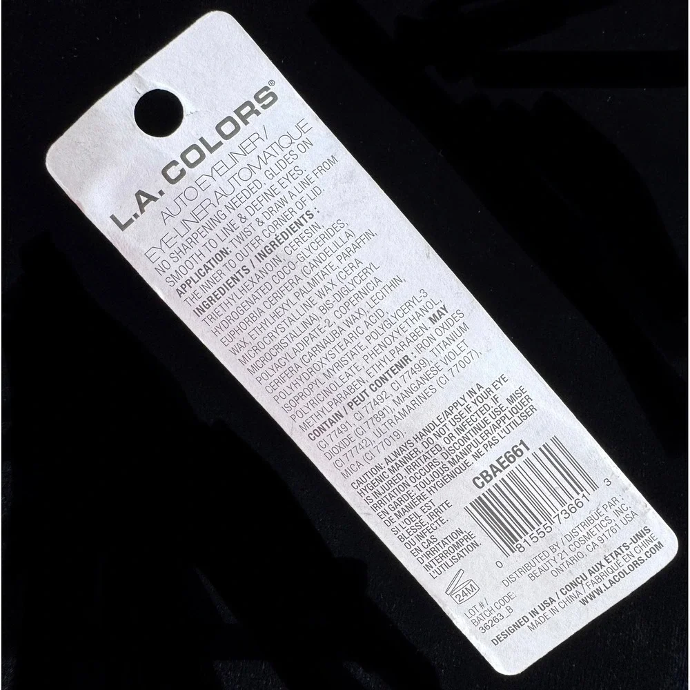 LA COLORS Auto Eyeliner Black CBAE661 Retractable Eye Liner Pencil Makeup Artist